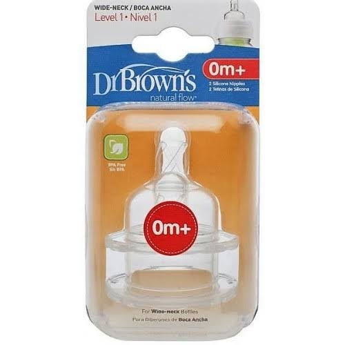 Tetina silicona boca ancha options+ - dr brown´s natural flow (nivel 1 2 u)