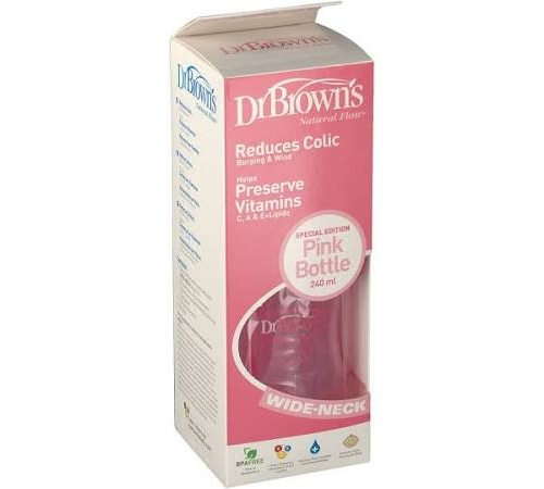 Biberon boca ancha pp options+ - dr brown´s natural flow (rosa 270 ml)