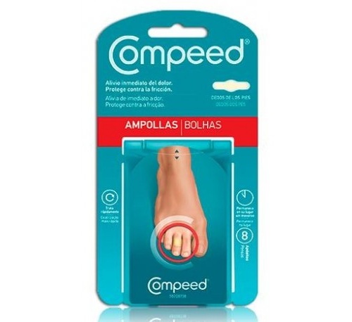 Compeed ampollas - hidrocoloide (dedos pies 8 u)