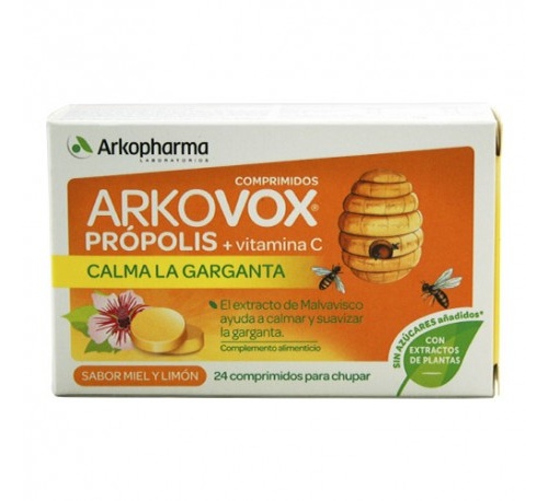 Arkovox propolis + vitamina c (24 comprimidos miel y limon)