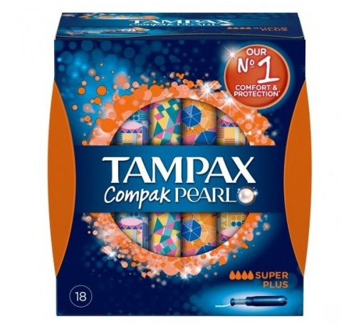 Tampax compak pearl tampon 100%algodon (super plus 16 u)