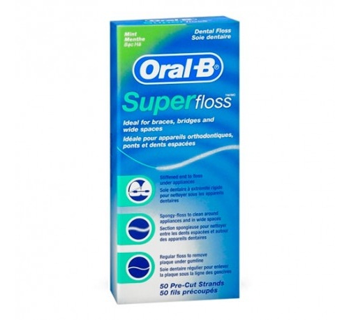 Oral-b superfloss - seda dental (menta 50 u)