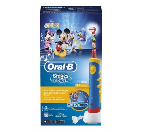 Cepillo dental electrico recargable infantil - oral-b stages (mickey +3 años suave)