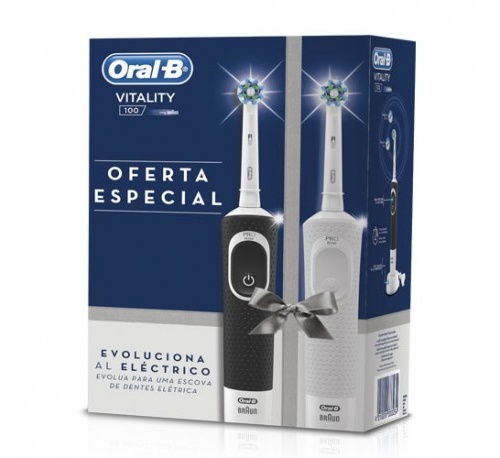 Cepillo dental electrico recargable - oral-b vitality 100 (blanco y negro)