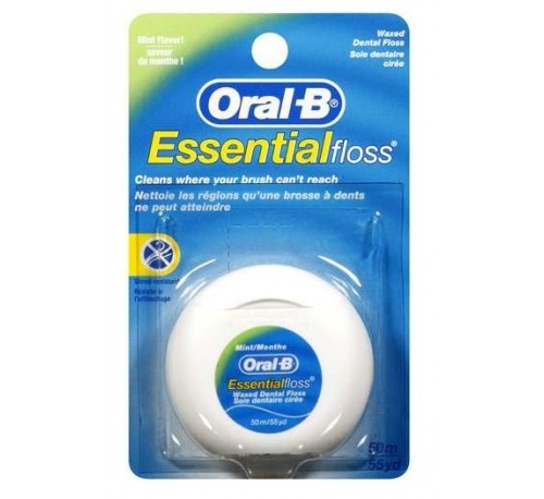 Oral-b essential floss fluor - seda dental con cera (menta 50 m)