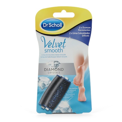 Scholl velvet smooth - lima electronica diamond crystals recambio durezas persistentes (2 u recambio