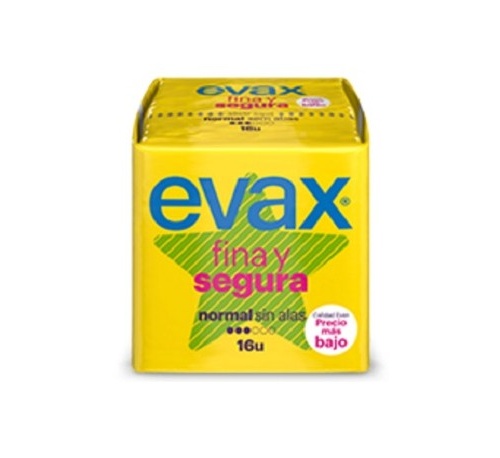 Compresas higienicas femeninas - evax fina y segura (normal 16 compresas)