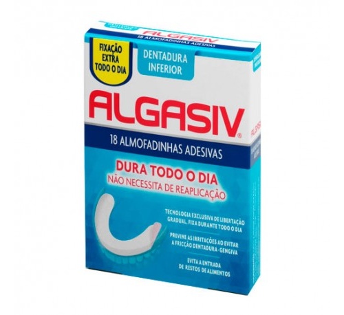 Algasiv - almohadillas adhesivas protesis (18 u inferior)