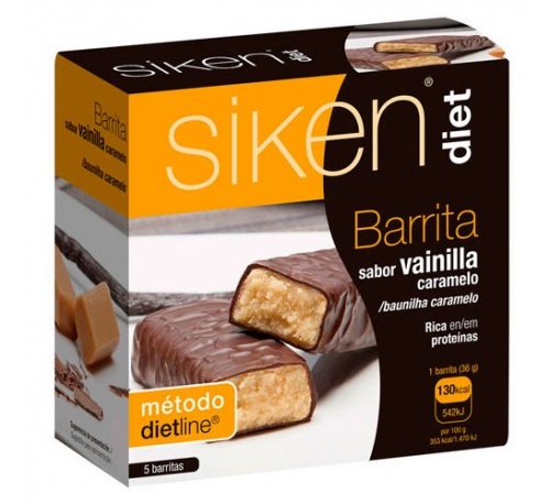 Siken diet barrita vainilla caramelo (5 barritas 36 g)