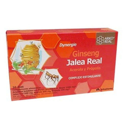 Arkoreal jalea real + ginseng (15 ml 20 ampollas)