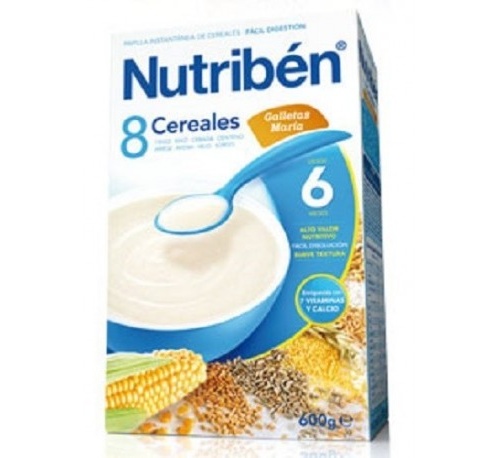 Nutriben papilla 8 cereales galletas maria (600 g)