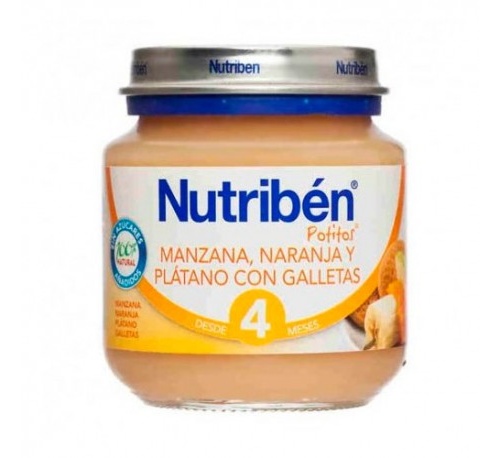 Nutriben manzana naranja platano y galleta (potito inicio 130 g)