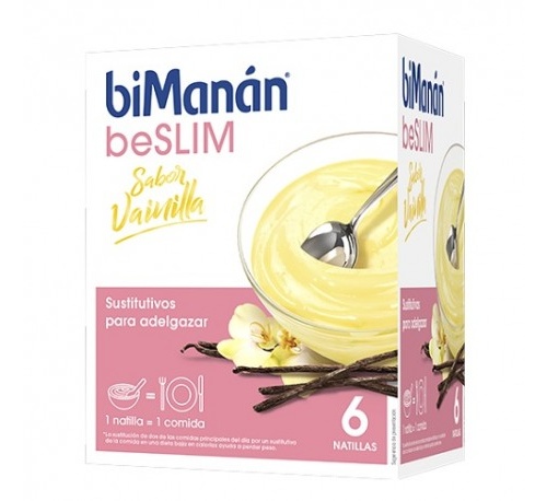 Bimanan beslim sustitutivo natilla (vainilla 6 sobres 55 g)