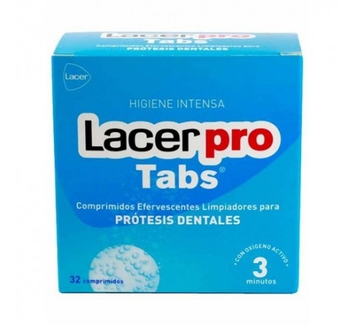 Lacerpro comprimidos efervescentes - limpieza protesis dental (32 comprimidos)