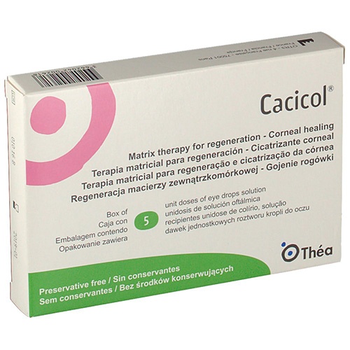 Cacicol solucion oftalmica esteril - cicatrizante corneal (5 unidosis)