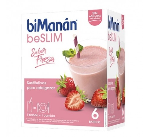 Bimanan beslim sustitutivo batido (fresa 330 g 55 g 6 sobres)