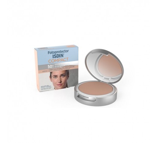 Fotoprotector isdin compact spf-50+ - maquillaje compacto oil-free (arena 10 g)