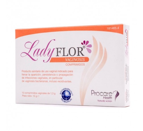 Lady flor vaginosis comprimidos vaginales (10 comprimidos)