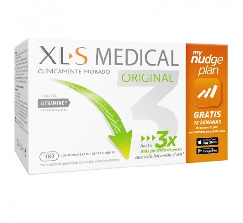 Xls medical original captagrasas nudge (180 comprimidos)