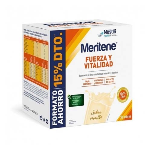 Meritene fuerza y vitalidad batido (15 sobres 30 g sabor vainilla)