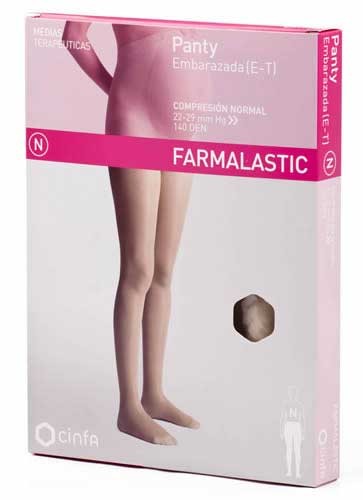 Panty embarazada (e-t) compresion normal - farmalastic (1 unidad talla pequeña color beige)