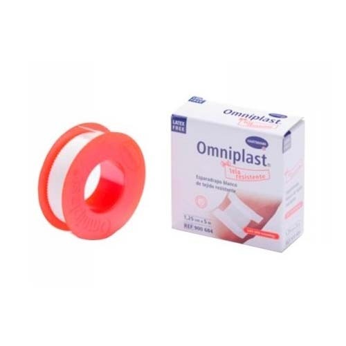 Esparadrapo hipoalergico - omniplast tejido resistente (1 unidad 5 m x 1,25 cm color blanco)