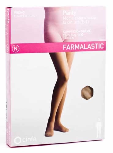 Panty (e-t) compresion normal - farmalastic (1 unidad talla grande color beige)