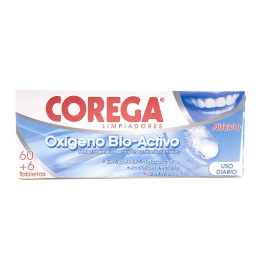 Corega oxigeno activo limpieza protesis dental 66 tabletas