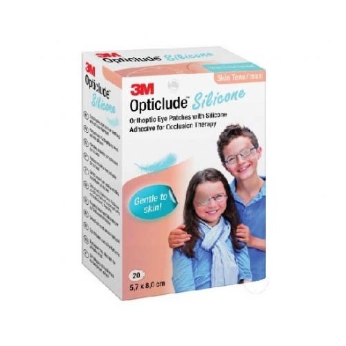 Opticlude silicona - parche ocular con adhesivo (piel maxi 5.7 cm x 8 cm 20 parches)