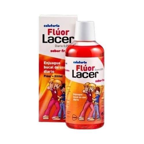 Fluor lacer junior enjuague bucal de uso diario (1 envase 500 ml sabor fresa)